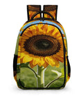 Go To Sunflower Close Up Print Backpack For Everyday Use Unisex Large Capacity Daypack with sunflower design front view