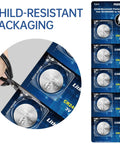 Hella Reliable 20 Pack CR2450 3V Lithium Coin Batteries in child-resistant packaging with scissors shown for opening.