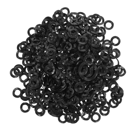 500pc Wave Washer Set for Electrical and Automotive Use, Compression Spring Washers with Smooth Surface to Reduce Friction and Prevent Loosening, Assorted Sizes for Tight Axial Load and Easy Installation, black spring steel washers