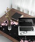 XL Gaming Mouse Pad With Anti Slip Rubber Base And Stitched Edges, Ultra Slick Glide, Huge 31.5 By 11.8 Inches, Anime Black Cherry Blossom Design on desk