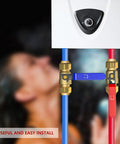 Two Pack One Half Inch Push Fit Full Port Brass Ball Valves For Hot And Cold Water With Disconnect Clip Water Stop Shut Off Red And Blue Handles No Fuss Quick Install