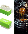 Two Piece OBD2 Fuel Saver Plug And Driver For Most Cars Energy Saving Tuning Accessory with engine oil background