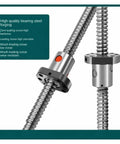 Premium C7 Grade 12mm SFU1204 Ball Screw With Single Nut for CNC Machina And Linear Motion Projects viewed from side angle demonstrating the high precision design.