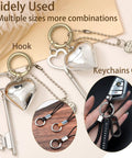 16 Pack Gold Metal Spring O Ring Carabiner Set Four Sizes With Quick Release Keychain Clips For Keys Bags Dog Tags Paracord Lanyards And DIY Repairs All In One Heavy Duty Gear, gold ring clips with heart keychains