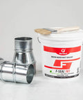 F-Seal 181 Fiber Reinforced Water Based Duct Sealant White 1 Gallon with metal ducts and brush