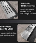 Slim Low Profile Trench Drainage Kit For Outdoor Pathways And Driveways Tough As Nails Heavy Duty 304 Stainless Channel Drain System close-up