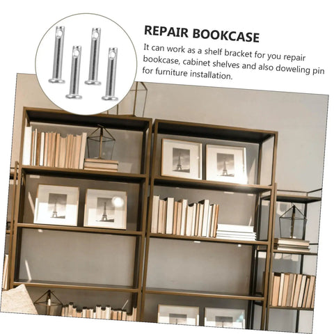 20 Piece Stainless Steel Flat Head Clevis Pin Kit For DIY Locating Fasteners with bookcase and installation guide