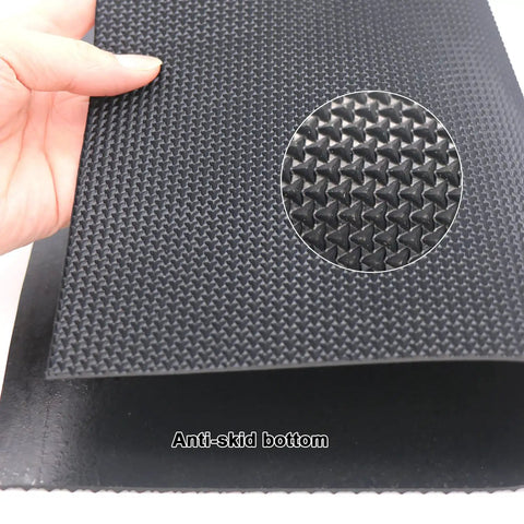 Beefy 2.2Mm Rubber Sole Pad For Shoes Black Free Cutting Repair Sheet showing anti-skid bottom texture