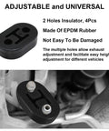 Nyuemystery 16 Pc Weld-On Exhaust Hanger Kit With Heavy Duty Zinc Rods And Rubber Insulators For Car Truck Suv To Stop Vibration Noise, EPDM 2-hole insulator