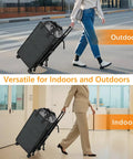 Person using Big Ol 90L Rolling Laundry Backpack With Wheels 3 In 1 Freestanding Laundry Basket And Collapsible Hamper outdoors and indoors