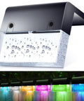Solar Deck Lights 6 Pack Outdoor Step Lights Waterproof For Patio Stairs Railing Garden Pool With Warm White And 7 Color Changing Modes, Honeycomb Lens For Soft Ambient Glow And Enhanced Safety showing color options