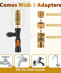 Bucket Free Aquarium Water Change Kit with metal faucet connector and three adapters for different thread sizes