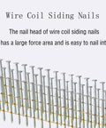 Built Tough Pro Grade Wire Coil Siding Nails 2-1/4 X 0.092 Ring Shank 15 Degree Full Round Head 3600 Count Hot Dipped Galvanized