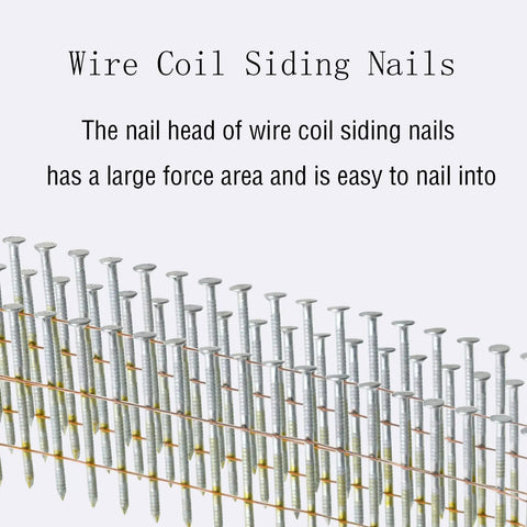 Built Tough Pro Grade Wire Coil Siding Nails 2-1/4 X 0.092 Ring Shank 15 Degree Full Round Head 3600 Count Hot Dipped Galvanized