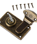 Vintage Metal Key Hasp Lock For Jewelry Box And Wooden Suitcase With Antique Toggle Latch And Key Screws Included Old School Charm