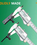Digital calipers measuring Heavy Duty 10mm Ball Stud Mounting Brackets For Gas Struts 4 Piece Galvanized Steel Kit.
