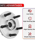 Image of Pair Front Wheel Hub And Bearing Assembly For Ram 1500 2002 2008 5 Lug 2 Wheel ABS Models Only Without ABS Sensor Beefed Up Hub Replacement Easy Install Precise Fit For Dodge Trucks