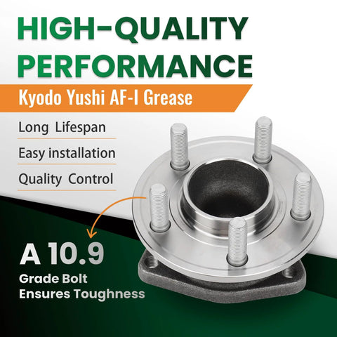 Front Wheel Hub Bearing Assembly For 2012 To 2020 Dodge Challenger Charger And Chrysler 300 5 Lug With ABS Front Left And Front Right Fitment Premium Durable Steel Hub with grease and bolts