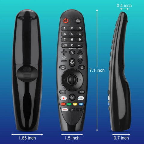 Voice Magic Remote Replacement With Pointer And Voice Control For Smart OLED WebOS TVs showing front and side views.