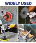 Rock Solid Angle Grinder Extension Rod Adapter Kit With Dead Simple Setup And 3/8 M10 Threads Plus Eight Piece Mounting Set in use polishing and cutting.