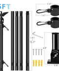All In One 5 Foot Flag Pole Kit For Outdoor Home Use With American Flag And Solar Light, thickened stainless steel parts.