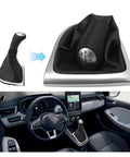 Upgrade Your Ride With This Slick Car Gear Knob For Clio 4 Made From Tough Raw Materials Perfect For 5 Speed Stick Shift Handles That Won't Fade Or Warp Over Time Giving You A Cool And Durable Control Experience While Driving Like A Local. black 5-speed gear shift knob with boot for Clio 4 interior