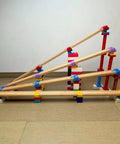 Wooden Train Track Connectors Set 40 Pieces Compatible With All Major Train Brands Duplo 0.35 Inch Holes Risers on floor