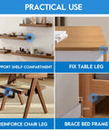 Practical use of 40 Piece Stainless Steel L Bracket Corner Brace Set With Screws For Shelves And Wood Furniture Frames demonstrating support.