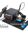 Two In One Hot Air Soldering And Rework Station With T12 Tip System For Electronics, Fast Heat Up In Seconds, Large Display
