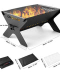 Portable Folding Charcoal Grill For Outdoor Cooking And Campfires Lightweight Fire Pit With Carry Bag and grill mesh