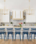 Gold Spray 6 Light Modern Farmhouse Candle Chandelier For Dining Room And Living Space pendant lights over kitchen island