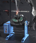 Rotary Welding Positioner 50Kg With 0 To 90 Degree Turntable, Low Speed 0.5 To 6 RPM, 120W Motor, Includes 12.4 Inch 3 Jaw Lathe Chuck And Torch Stand in use
