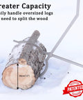 40 Inch Stainless Steel Fire Tongs And Poker Set For Outdoor Fire Pit, serrated log claw handling large log, patented design