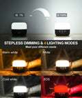 Rechargeable Camping Lantern 1000 Lumen LED Light With 6700mAh Power Bank showing 4 lighting modes and dimming feature