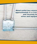 8 Pack 4x4 Inch Metal Electrical Boxes Two And One Eighth Inch Deep With 30.3 Cu In Capacity Galvanized Steel Junction Boxes Drawn Construction Silver For Wiring Projects And Electrical Installations installed with conduit