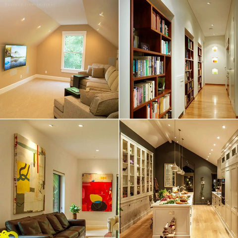 Rooms featuring Gimbal 3 Inch LED Recessed Light With Junction Box Swivel Eyeball Downlight Dimmable 90 Plus CRI