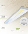 No-Fuss 12 Inch LED Under Cabinet Lighting, Plug-In or Hardwired, Dimmable With High Low Off Switch, 3CCT 2700K-4000K, White Finish
