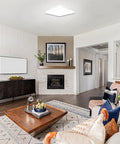 No-Fuss 36W LED Flush Mount Ceiling Light With 3240 Lumens And 4000K Natural White in a modern living room setting