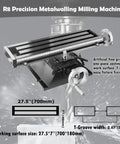 Built Like A Boss Benchtop Milling Machine With R8 Chucks, precision metal milling setup, work surface 27.5x7 inches.