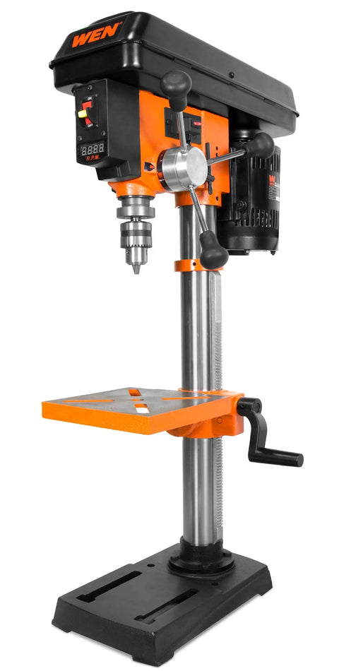 10 Inch Benchtop Drill Press With Beefy 6.2 Amp Variable Speed Motor, Cast Iron Frame, Laser Guide, And Digital RPM Readout From 530 To 3100, Built For Precise, Easy Drilling In Home Shop DP1062V