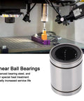 Two Pack LM40UU Linear Ball Bearings 40Mm Inner Diameter 60Mm Outer Diameter Steel Linear Motion Bushings shown near machine.
