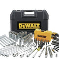 Mechanics Tools Kit And Socket Set, 142 Piece, One Quarter And Three Eighths Inch Drive Sizes, MM SAE, in case