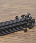 Heavy Duty Bicycle Spokes Set For Electric Bikes And Tricycles, Black Carbon Steel Spokes, 76mm To 280mm Length, Nipples Included, 36 Pieces