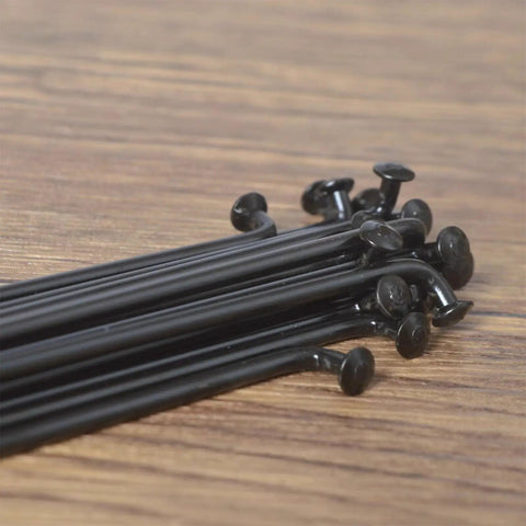 Heavy Duty Bicycle Spokes Set For Electric Bikes And Tricycles, Black Carbon Steel Spokes, 76mm To 280mm Length, Nipples Included, 36 Pieces