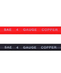 Top Tier 4 Awg Battery Cable Set 18 Inch flexible red and black wires marked SAE 4 GAUGE COPPER, ideal for automotive use.