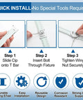 Installation process for 12 Pack Spring Steel T Bar Ceiling Clips For 15 To 16 Inch T Grid Drop Ceilings Wing Nut Twist Mounting
