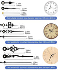 Chiming Clock Movement Replacement Kit With Battery Motor, Chime Melody Trigger, Hand Sets, clock face diameter guide