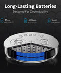 Kicking Performance Cr2016 3V Lithium Coin Cells Six Pack with blue LED light display on silver button cell.