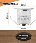 Recessed LED Deck Light Kit 16 Pack IP67 Waterproof Outdoor Landscape Lighting In Ground 12V Low Voltage dimensions shown