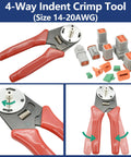 416 Piece DT Connector Kit With Crimping Pliers And Removal Tool, 14 To 20 AWG, red crimping pliers with connectors